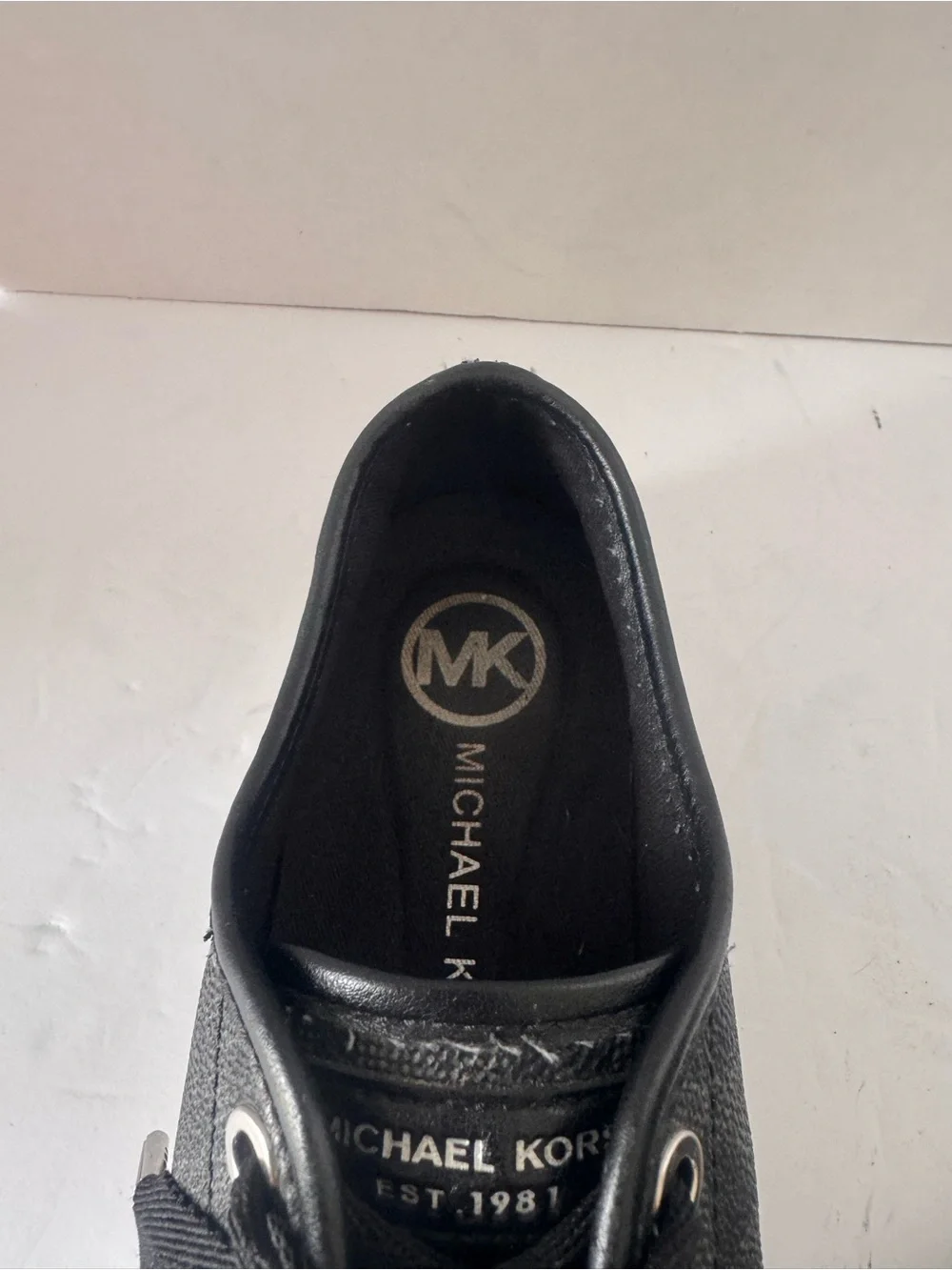 MICHAEL Michael Kors Black MK Logo Low Top Sneakers Shoes Women's Size 6.5M
